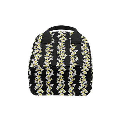 White Plumeria Pattern Print Design PM08 Insulated Lunch Bag