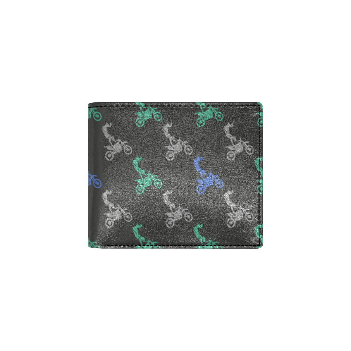 Motocross Pattern Print Design 02 Men's ID Card Wallet