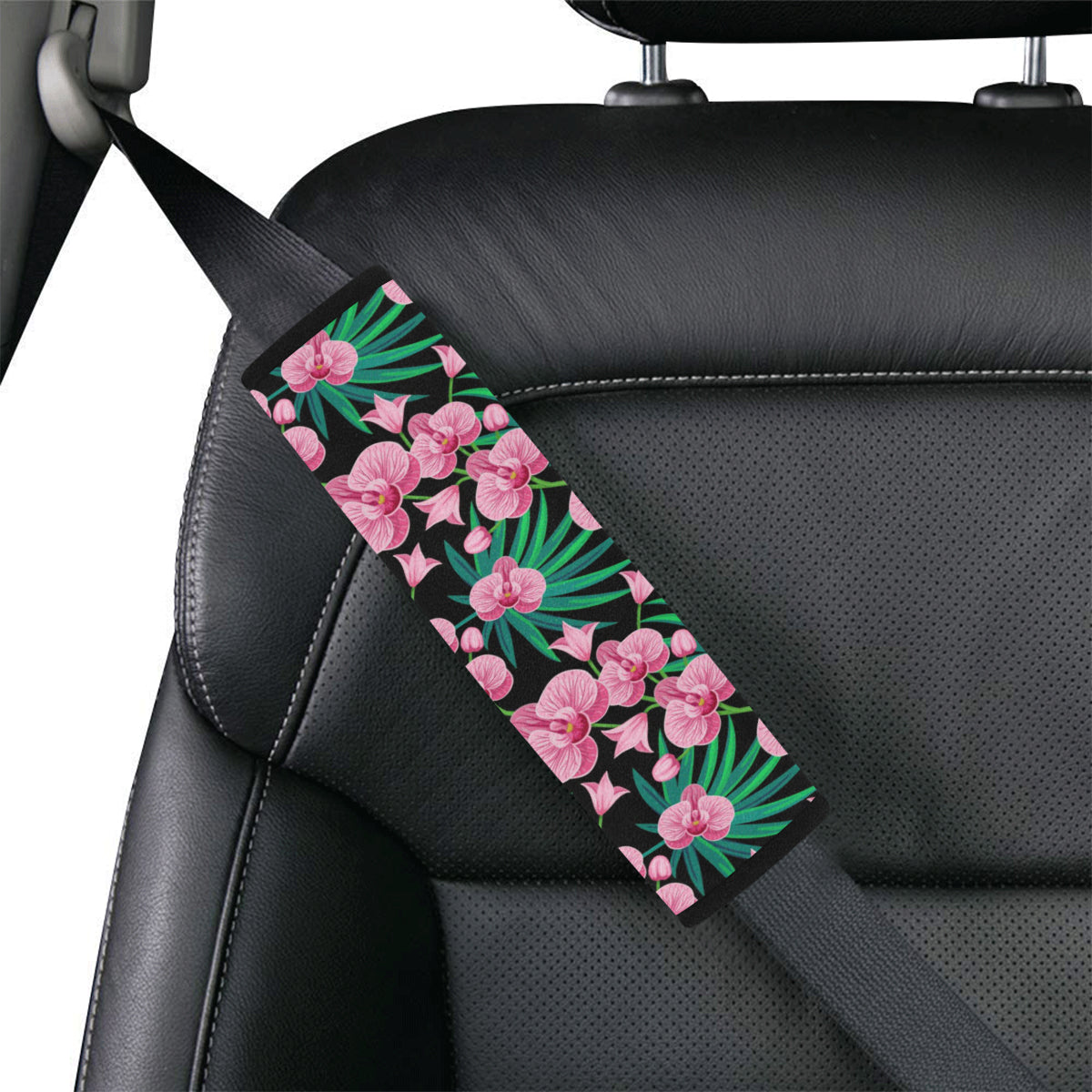 Orchid Pink Pattern Print Design OR06 Car Seat Belt Cover