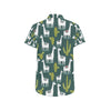 Llama Cactus Pattern Print Design 02 Men's Short Sleeve Button Up Shirt