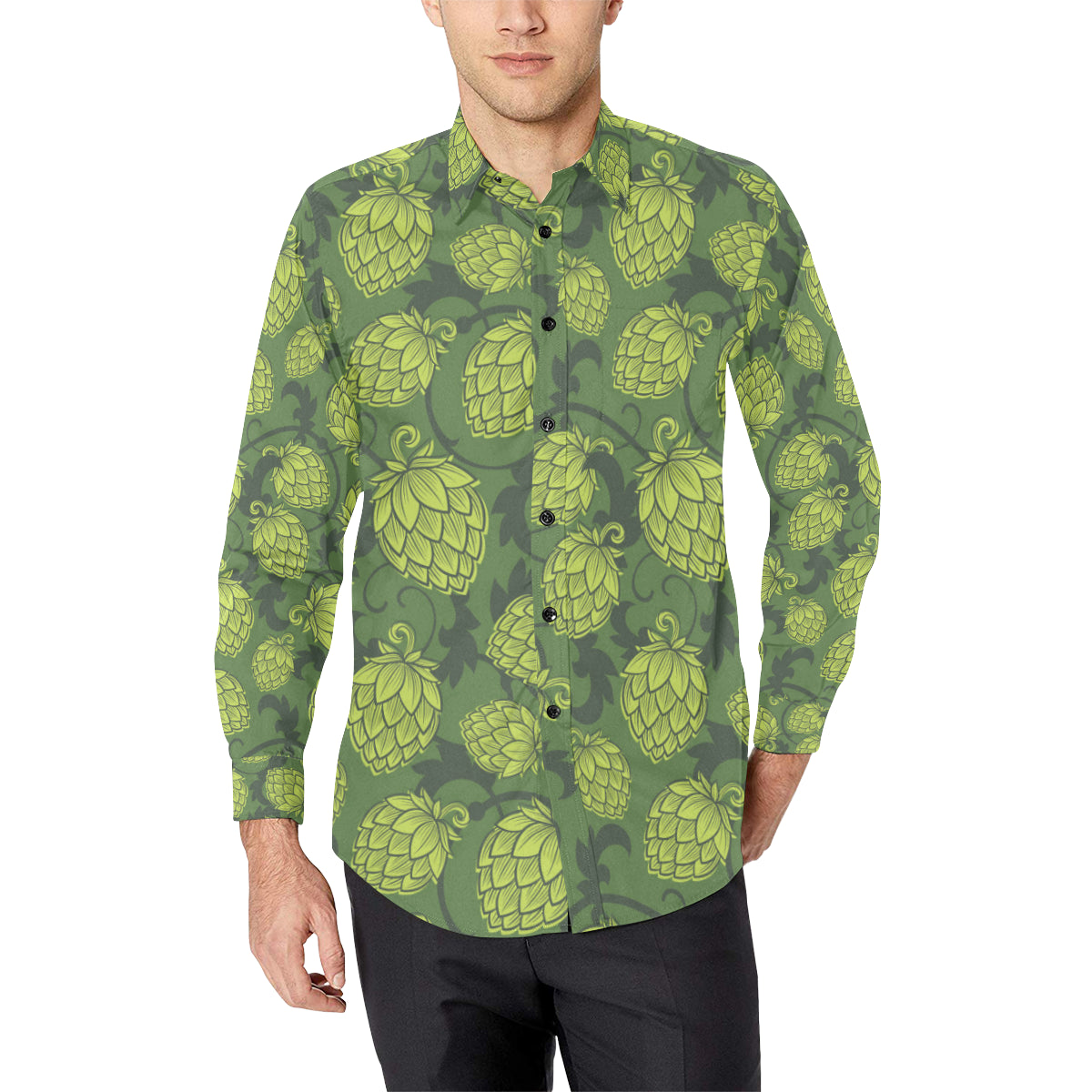 Hope Pattern Print Design 02 Men's Long Sleeve Shirt