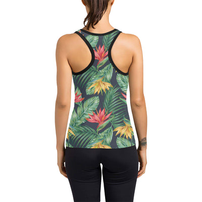 Bird Of Paradise Pattern Print Design BOP09 Women's Racerback Tank Top