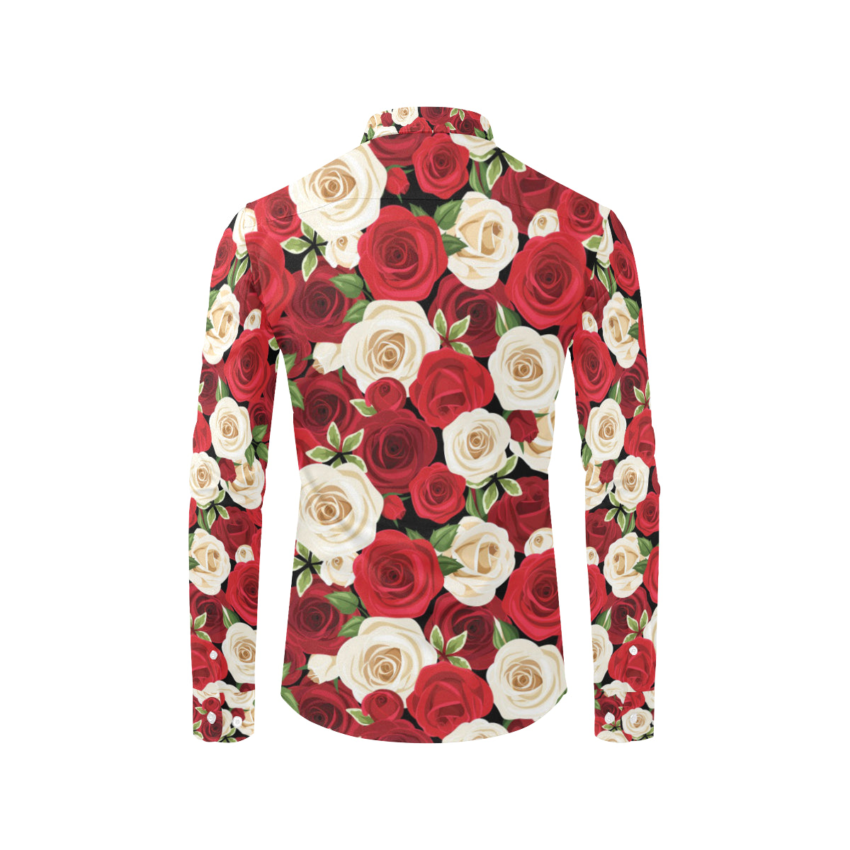 Rose Pattern Print Design RO06 Men's Long Sleeve Shirt