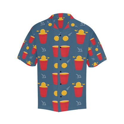 Beer Pong Pattern Print Design 02 Men's Hawaiian Shirt