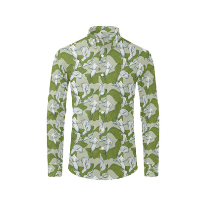 Lily Pattern Print Design LY08 Men's Long Sleeve Shirt