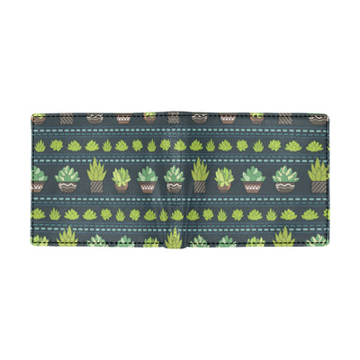 Cactus Pattern Print Design 07 Men's ID Card Wallet