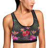 Hibiscus Pattern Print Design HB014 Sports Bra