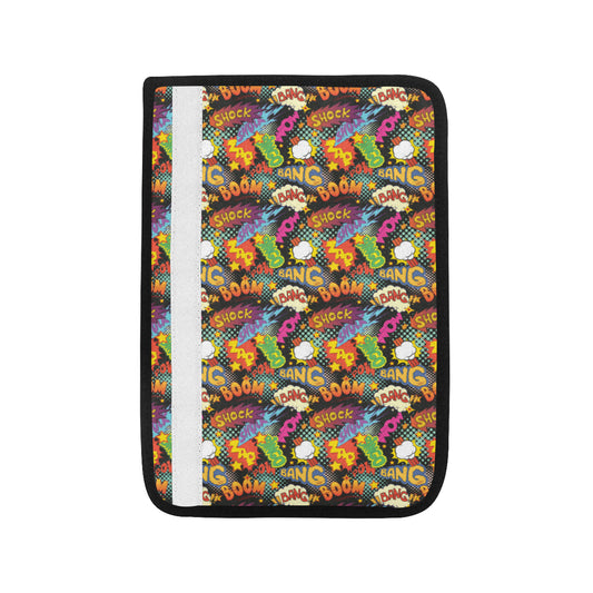 Comic Book Pattern Print Design 01 Car Seat Belt Cover