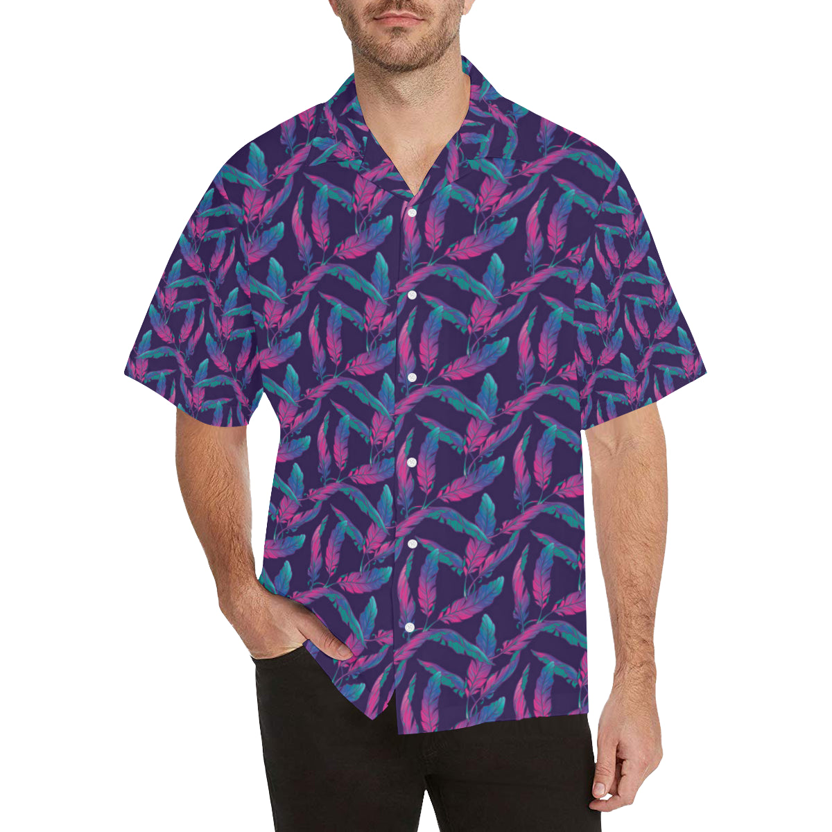 Banana Leaf Pattern Print Design 08 Men's Hawaiian Shirt