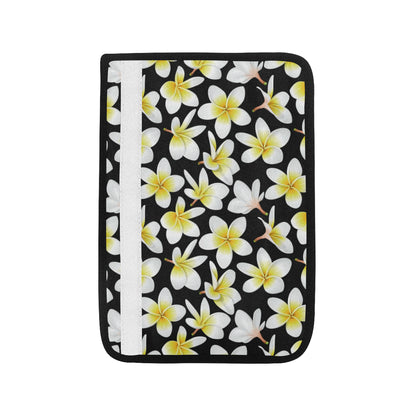 Yellow Plumeria Hawaiian Flowers Car Seat Belt Cover