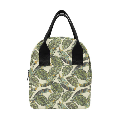Banana Leaf Pattern Print Design BL08 Insulated Lunch Bag