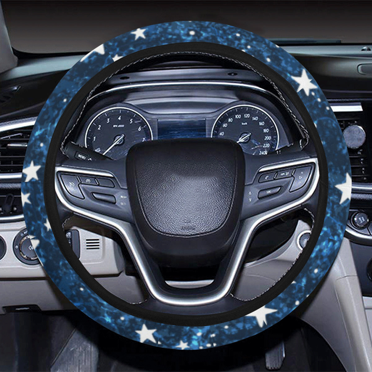 Cosmic Pattern Print Design 05 Steering Wheel Cover with Elastic Edge