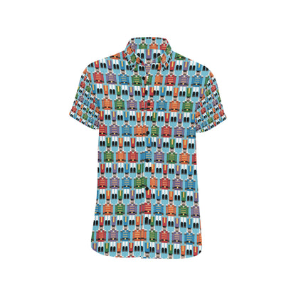 Nutcracker Pattern Print Design A02 Men's Short Sleeve Button Up Shirt