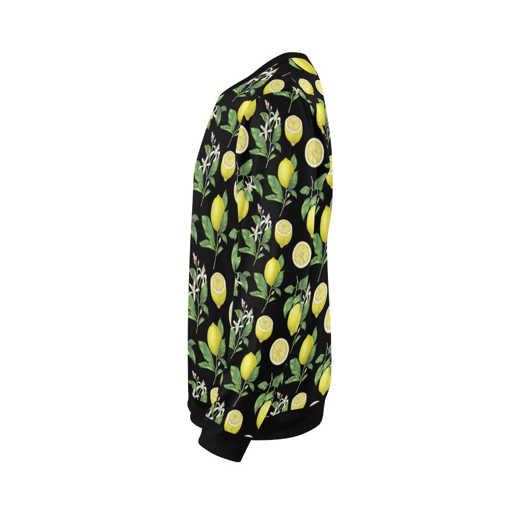 Lemon Pattern Print Design LM02 Men Long Sleeve Sweatshirt