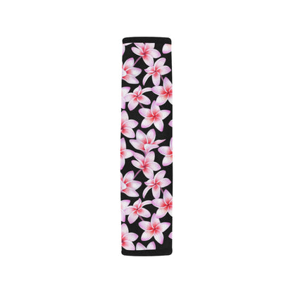 Pink Plumeria Pattern Print Design PM09 Car Seat Belt Cover