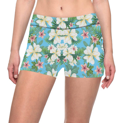 Plumeria Pattern Print Design PM028 Yoga Shorts