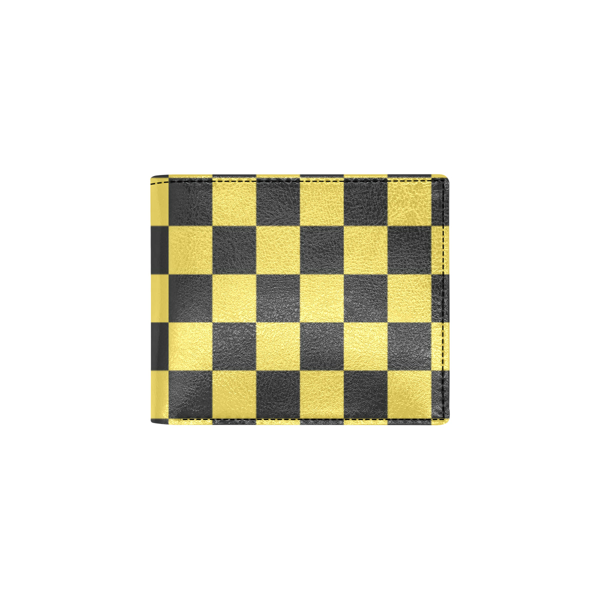 Checkered Yellow Pattern Print Design 03 Men's ID Card Wallet
