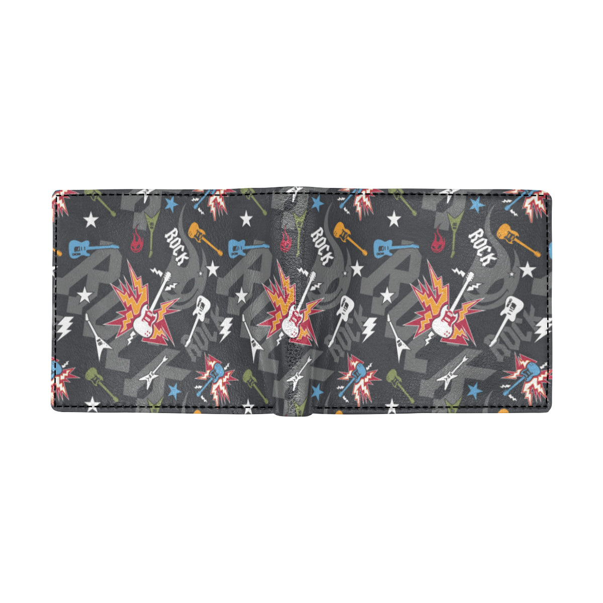 Rock and Roll Pattern Print Design A01 Men's ID Card Wallet