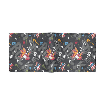 Rock and Roll Pattern Print Design A01 Men's ID Card Wallet