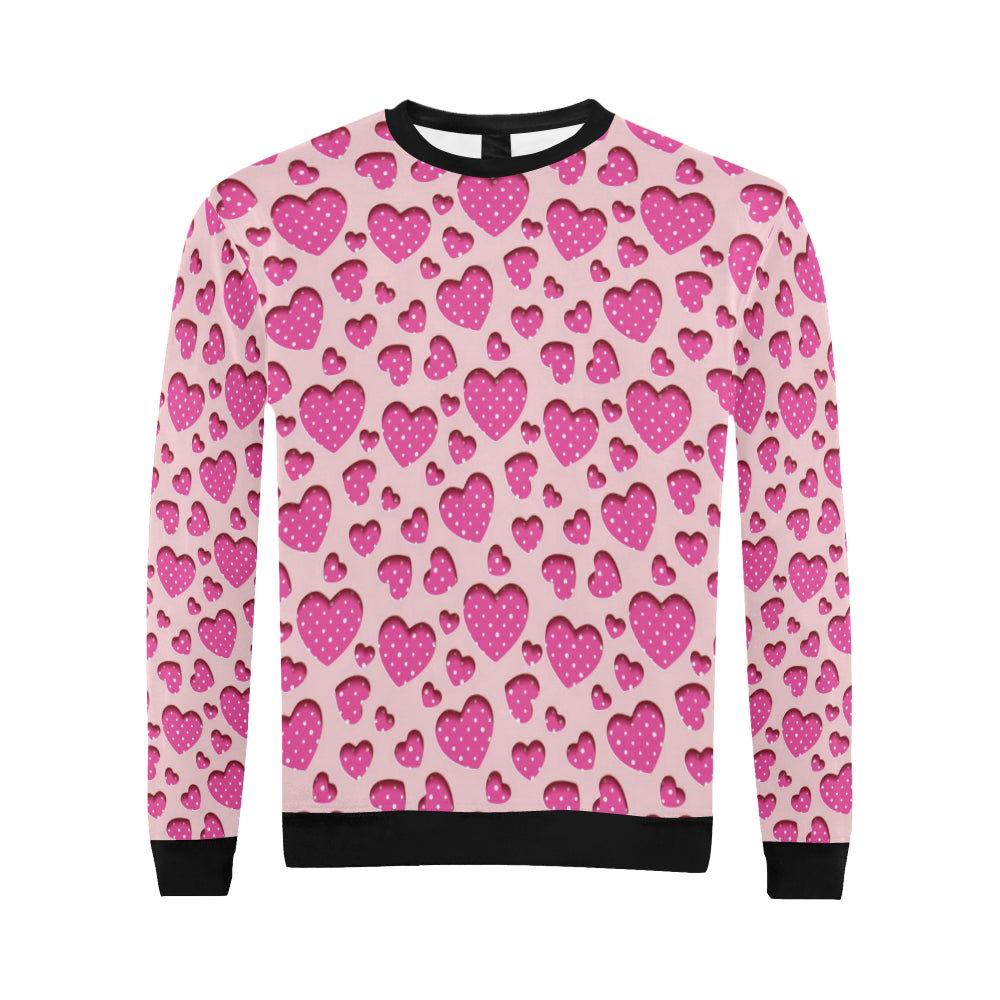 Heart Pink Pattern Print Design HE06 Men Long Sleeve Sweatshirt