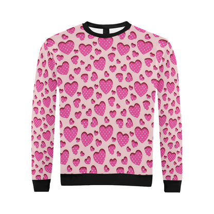 Heart Pink Pattern Print Design HE06 Men Long Sleeve Sweatshirt