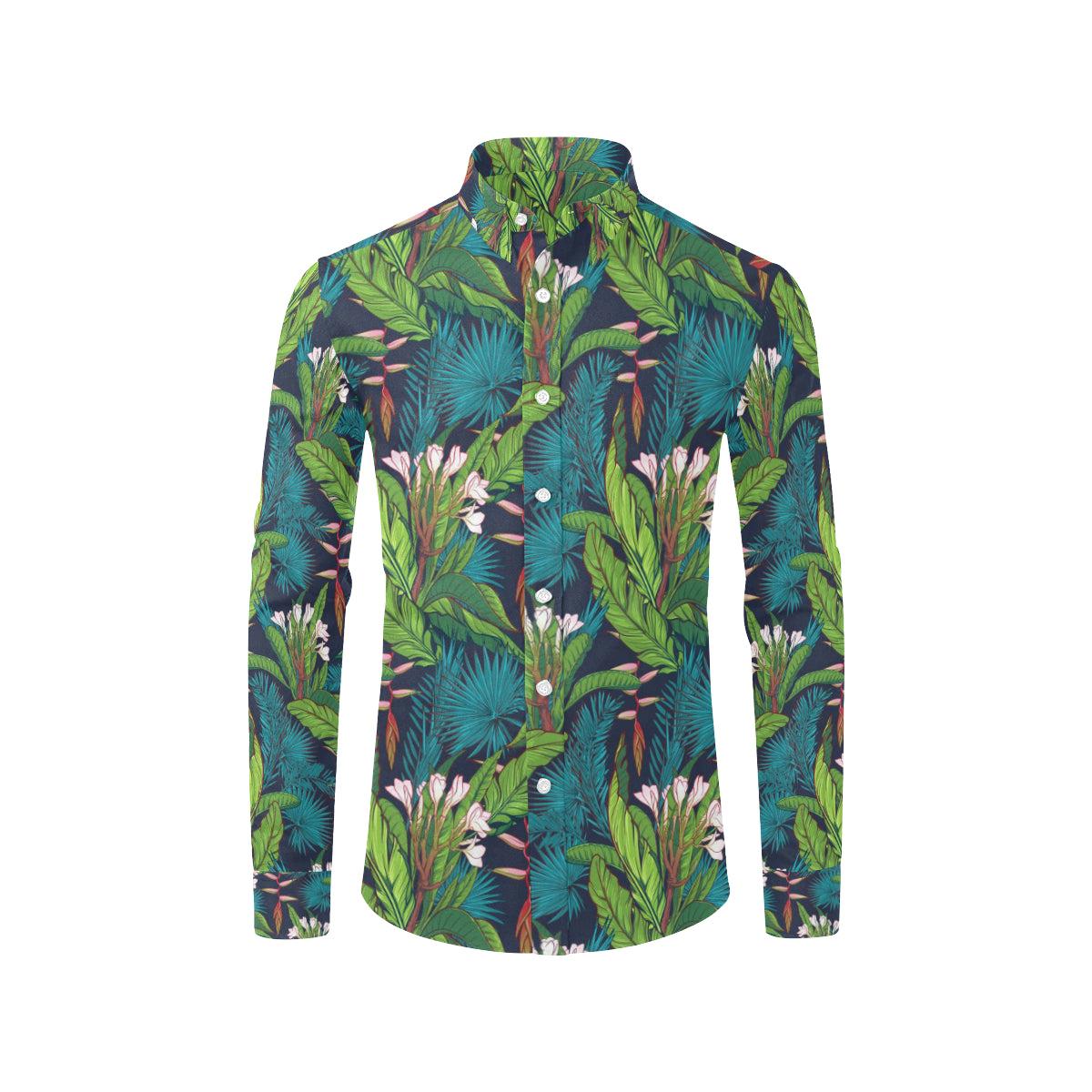 Rainforest Pattern Print Design RF01 Men's Long Sleeve Shirt