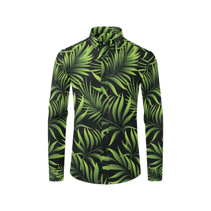 Palm Leaves Pattern Print Design PL07 Men's Long Sleeve Shirt