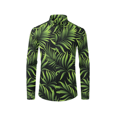 Palm Leaves Pattern Print Design PL07 Men's Long Sleeve Shirt