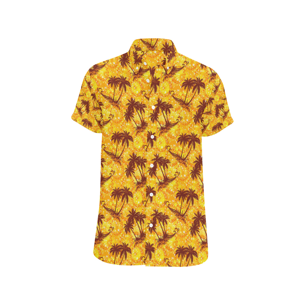 Palm Tree Pattern Print Design PT012 Men's Short Sleeve Button Up Shirt