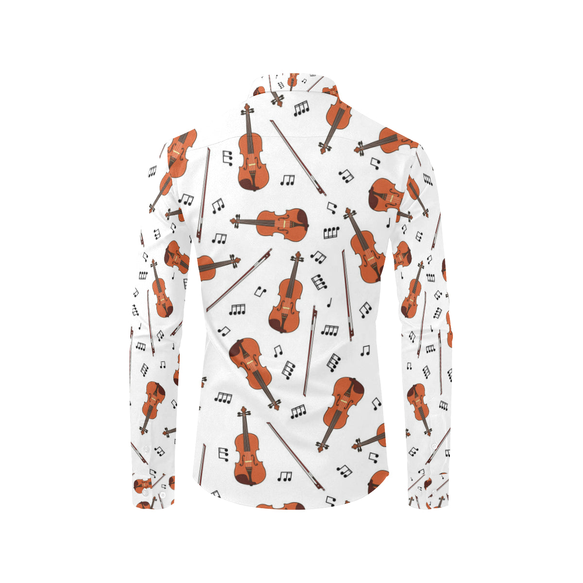 Violin Pattern Print Design 02 Men's Long Sleeve Shirt
