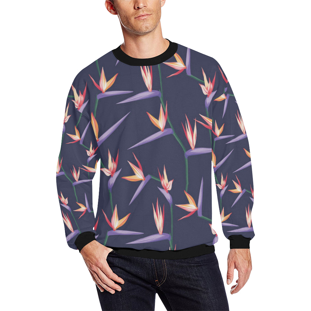 Bird Of Paradise Pattern Print Design BOP015 Men Long Sleeve Sweatshirt