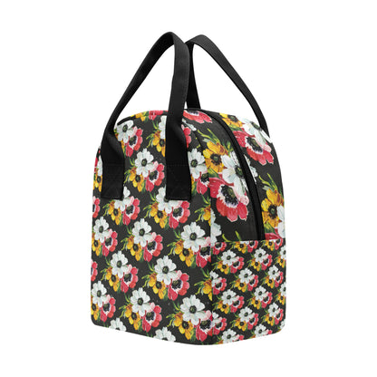 Anemone Pattern Print Design AM07 Insulated Lunch Bag