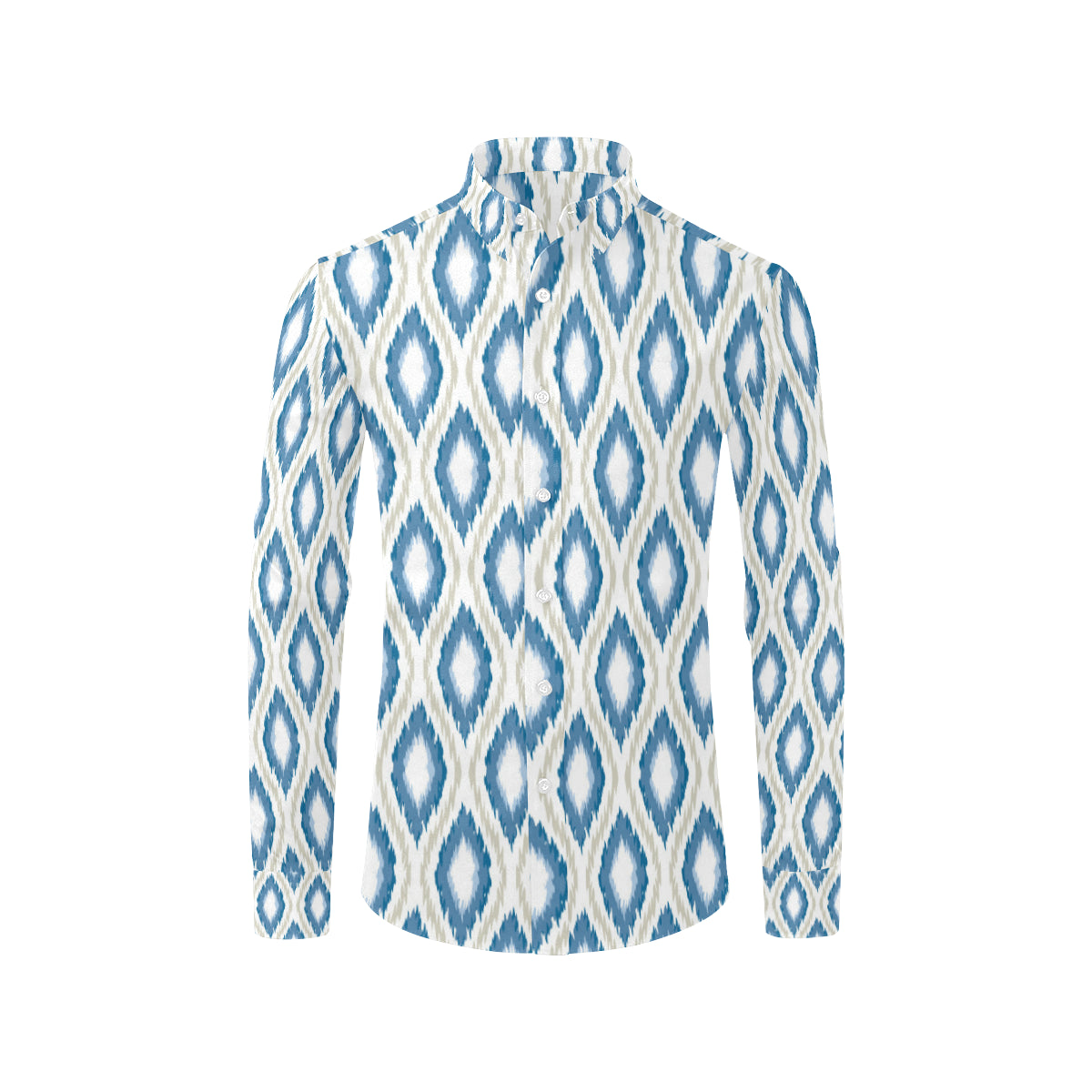 Ikat Pattern Print Design 02 Men's Long Sleeve Shirt