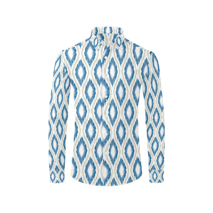 Ikat Pattern Print Design 02 Men's Long Sleeve Shirt