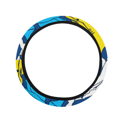 Shark Color Pattern Steering Wheel Cover with Elastic Edge