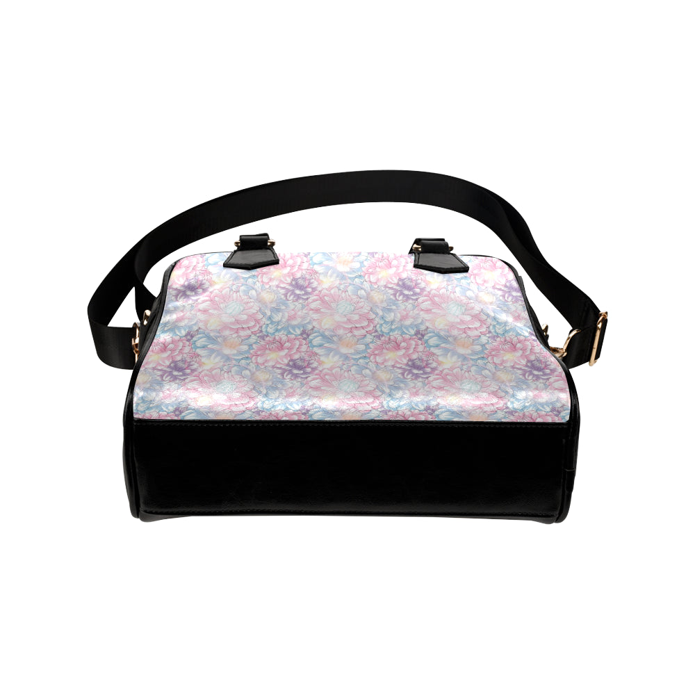 Dahlia Pattern Print Design 01 Shoulder Handbag