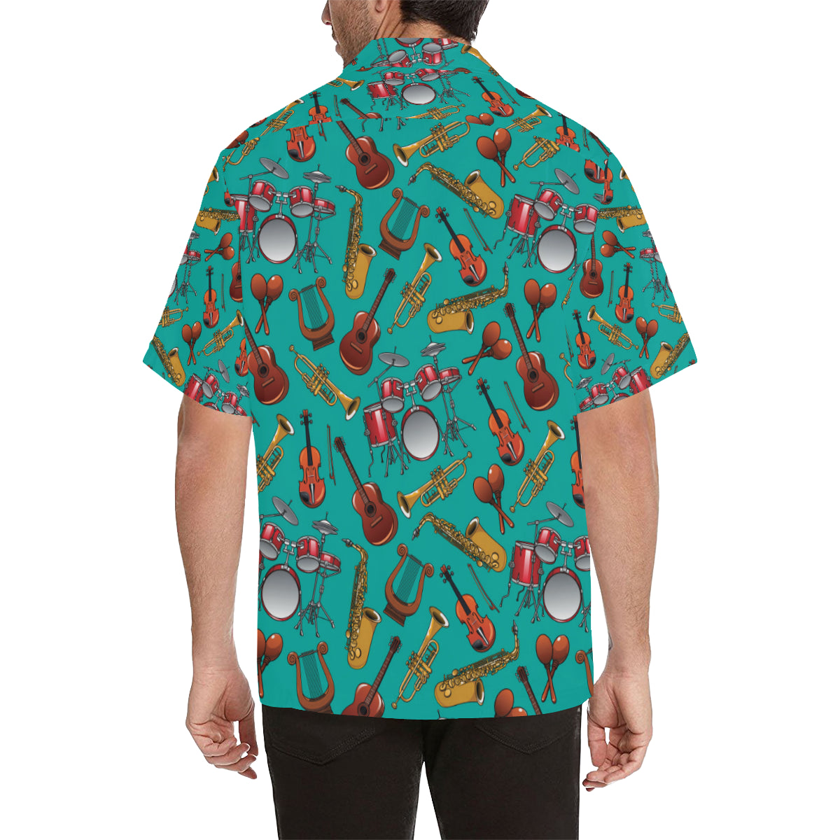 Drum Set Pattern Print Design 01 Men's Hawaiian Shirt