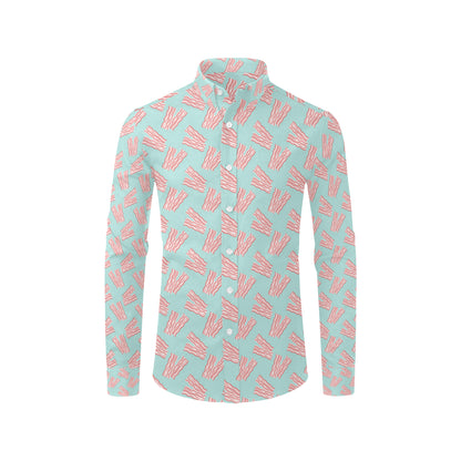 Bacon Pattern Print Design 04 Men's Long Sleeve Shirt