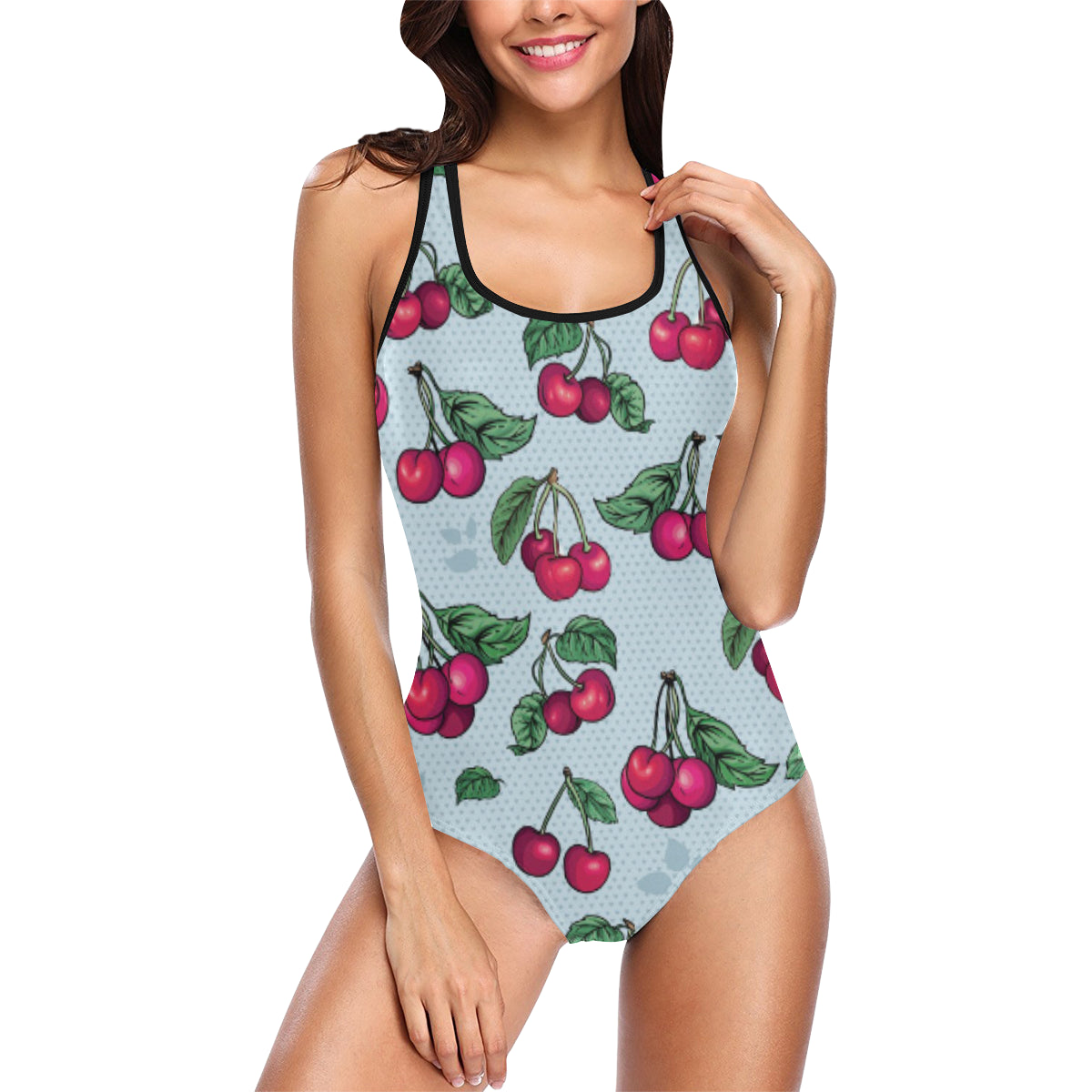 Cherry Pattern Print Design CH01 Women Swimsuit