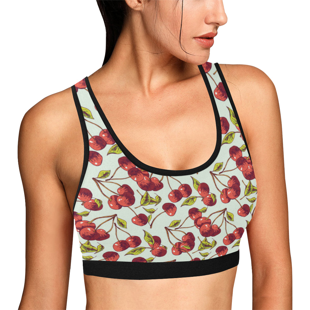 Cherry Hand Draw Sports Bra