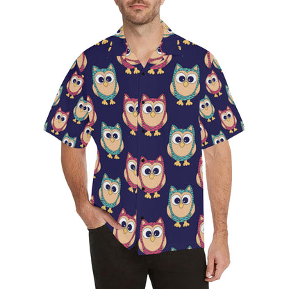 Owl Pattern Print Design A06 Men's Hawaiian Shirt