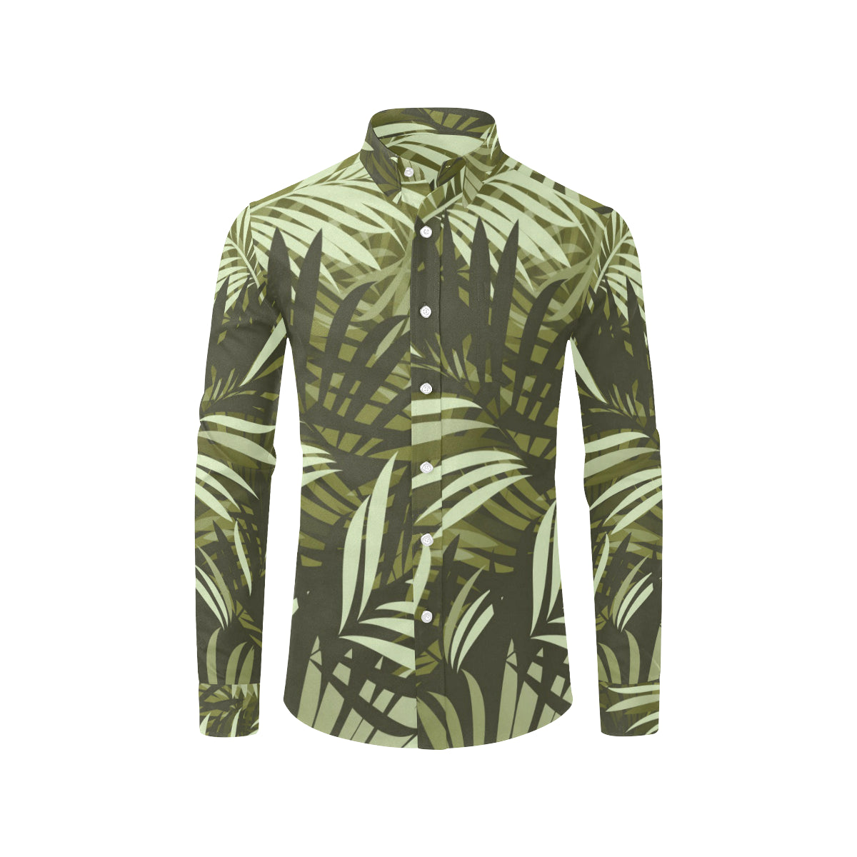 Palm Leaves Pattern Print Design PL05 Men's Long Sleeve Shirt