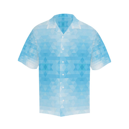 Geometric Blue Pattern Print Design 01 Men's Hawaiian Shirt