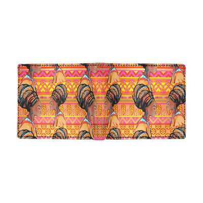 African Girl Aztec Men's ID Card Wallet