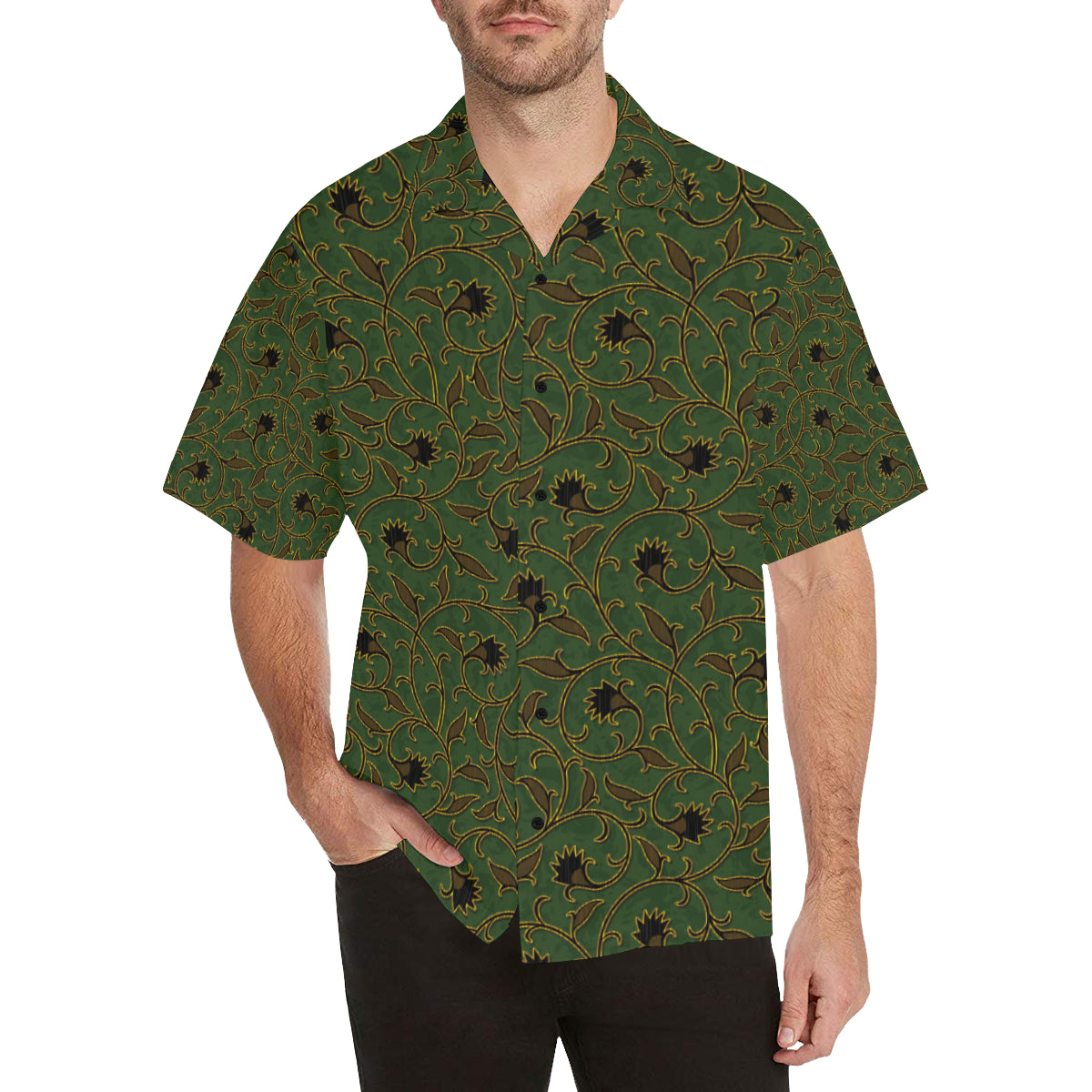 Brocade Pattern Print Design 02 Men's Hawaiian Shirt