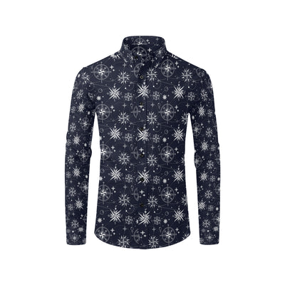 Nautical Sky Design Themed Print Men's Long Sleeve Shirt