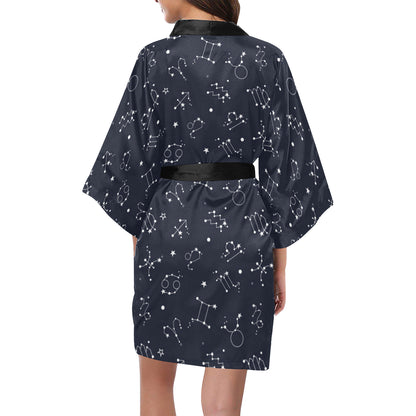 Constellation Pattern Print Design 05 Women's Short Kimono