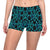 turquoise Tribal Sea Turtle Hawaiian Yoga Shorts