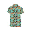 Dachshund Pattern Print Design 05 Men's Short Sleeve Button Up Shirt