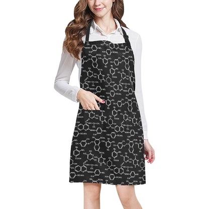 Chemical Pattern Print Design 02 Apron with Pocket